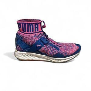 Puma Women’s Ignite Evoknit‎ Cross-Trainer Blue Pink Size 9.5 High tops